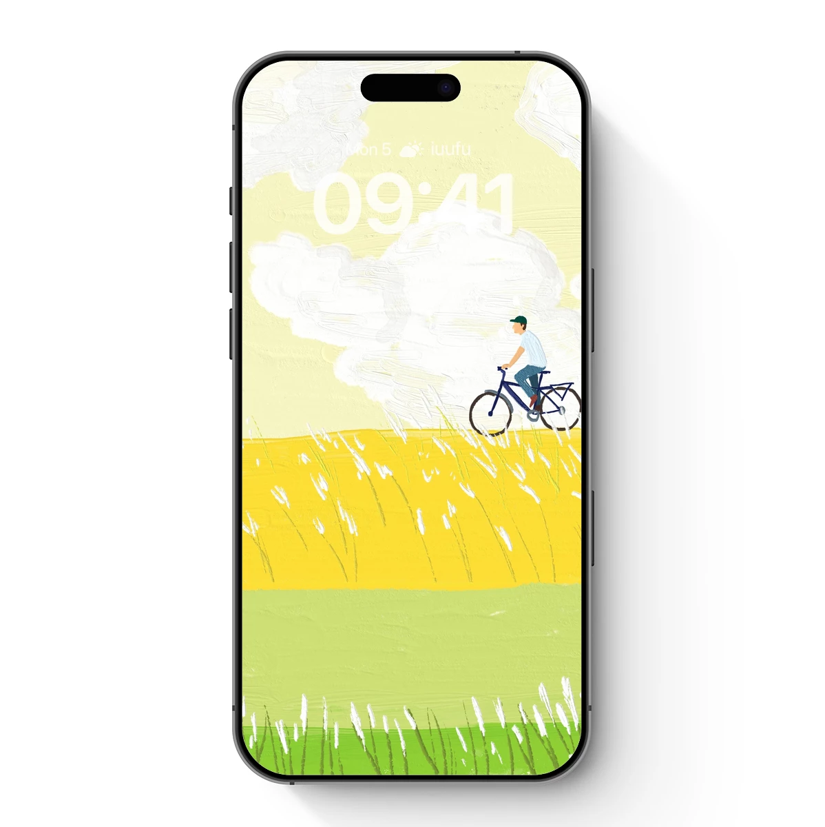 Cyclist in the Golden Fields
