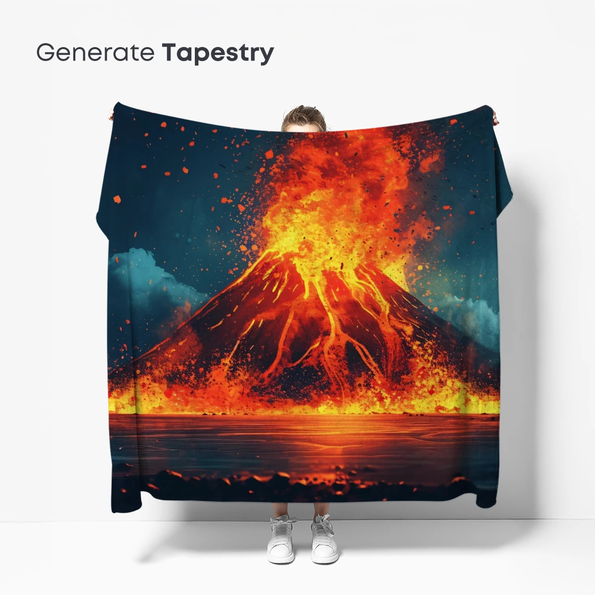 Erupting Volcano Over Water: Fiery Majesty - Image 5