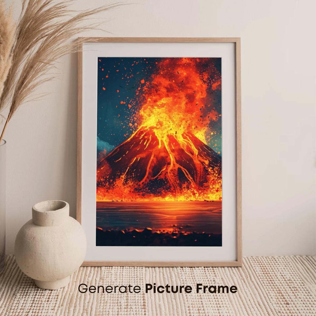 Erupting Volcano Over Water: Fiery Majesty - Image 7