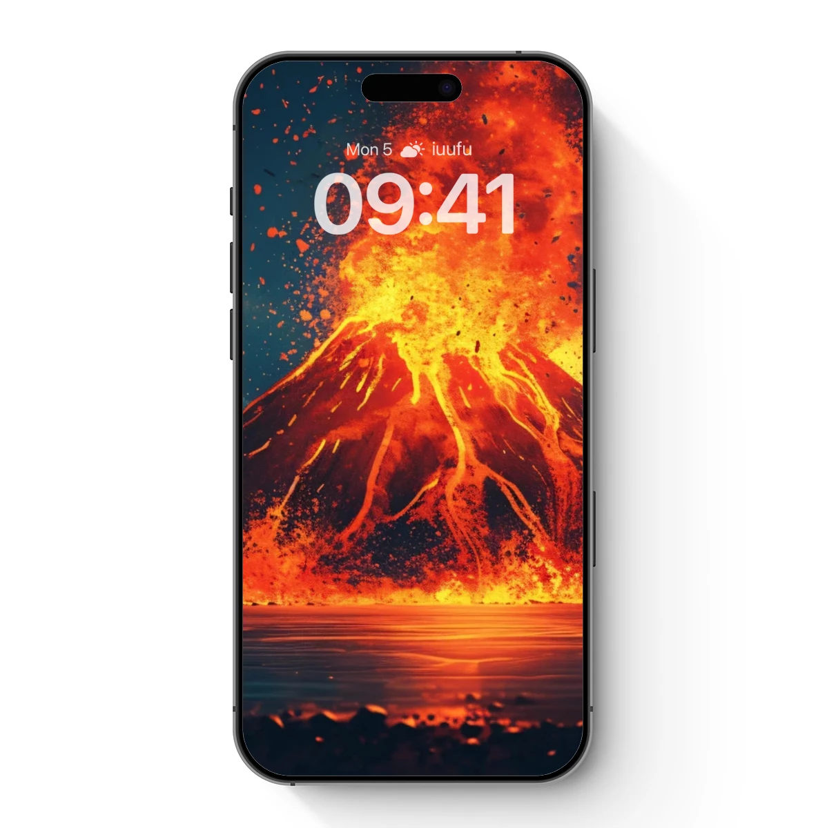 Erupting Volcano Over Water: Fiery Majesty