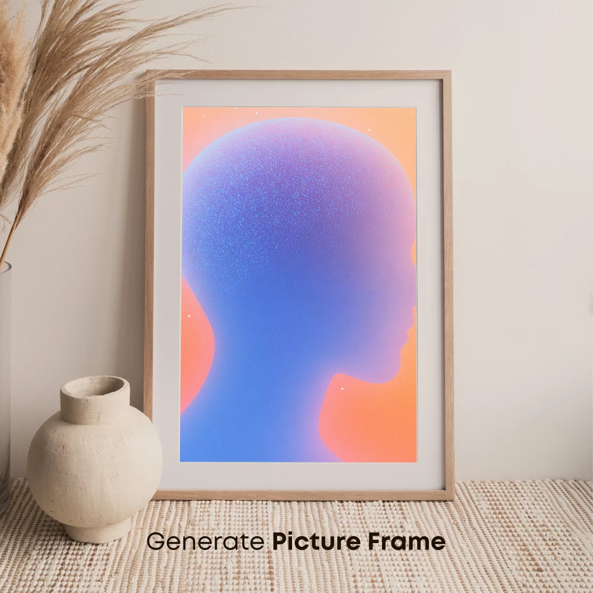 Ethereal Silhouette: Gradient Profile in Cosmic Glow - Image 7