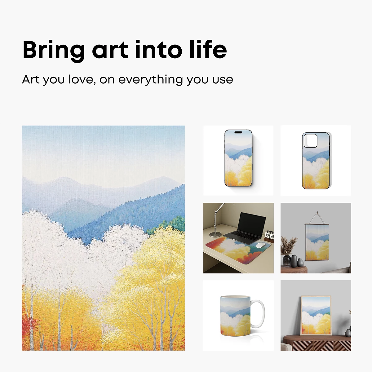 Autumnal Symphony in Dots: A Pointillist Forest - Image 2