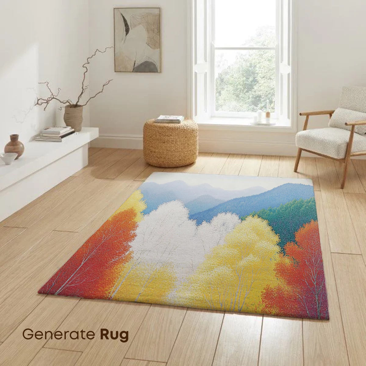 Autumnal Symphony in Dots: A Pointillist Forest - Image 6