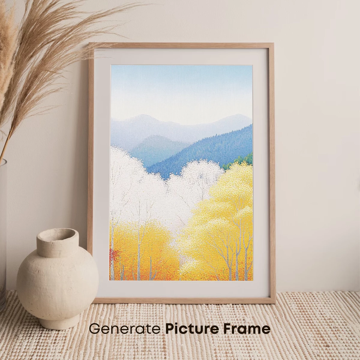 Autumnal Symphony in Dots: A Pointillist Forest - Image 7