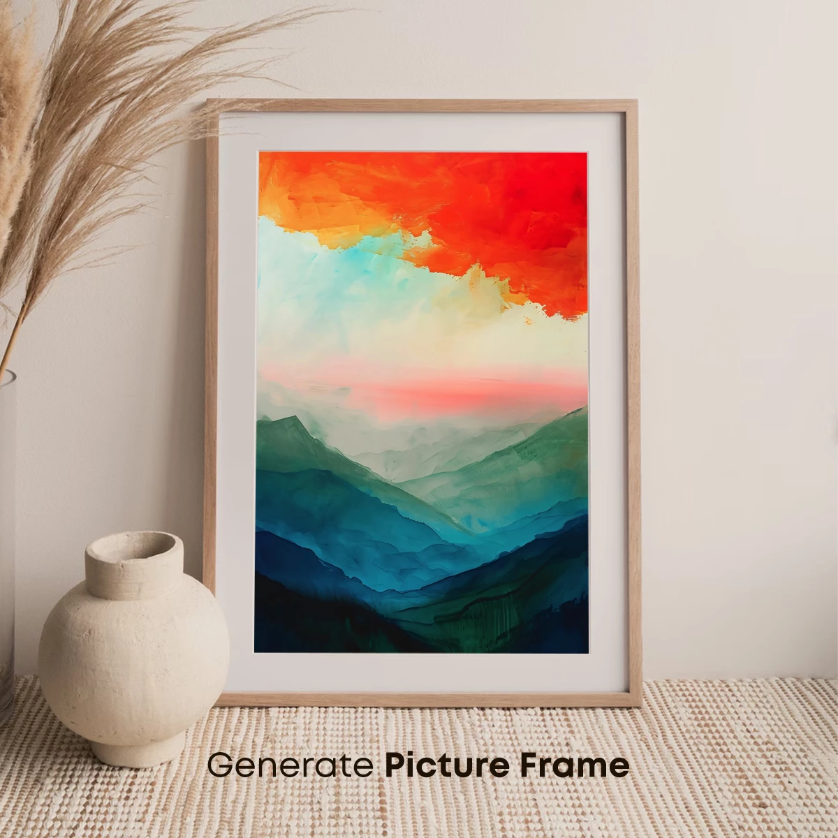 Fiery Dawn Over Misty Peaks - Image 7