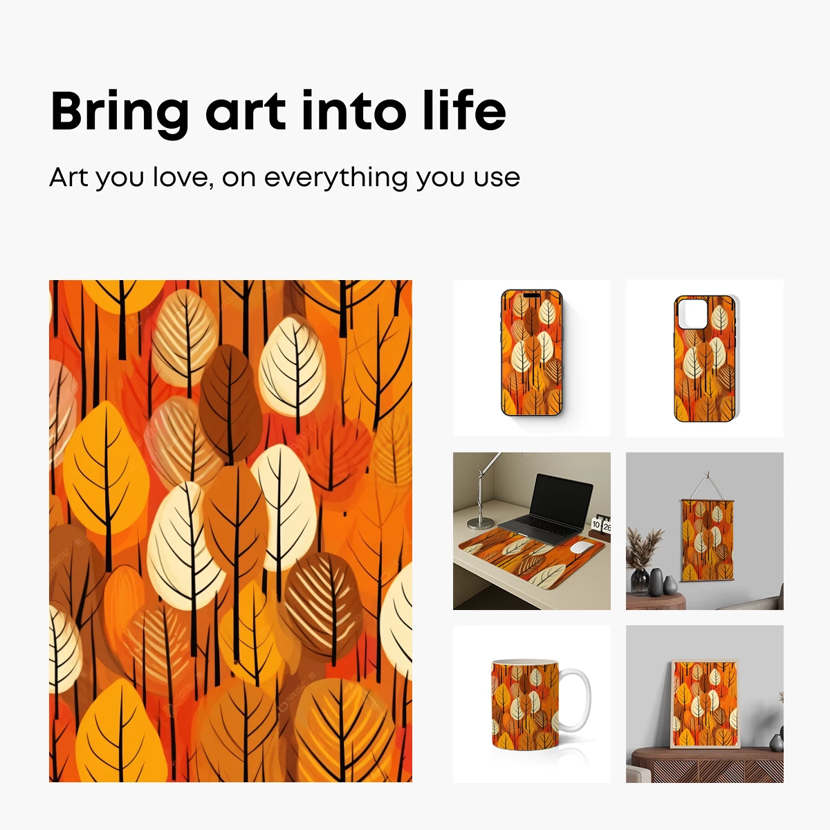 Autumnal Leaf Symphony: Abstract Forest Palette - Image 2