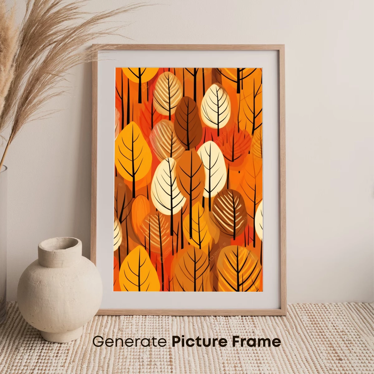 Autumnal Leaf Symphony: Abstract Forest Palette - Image 7