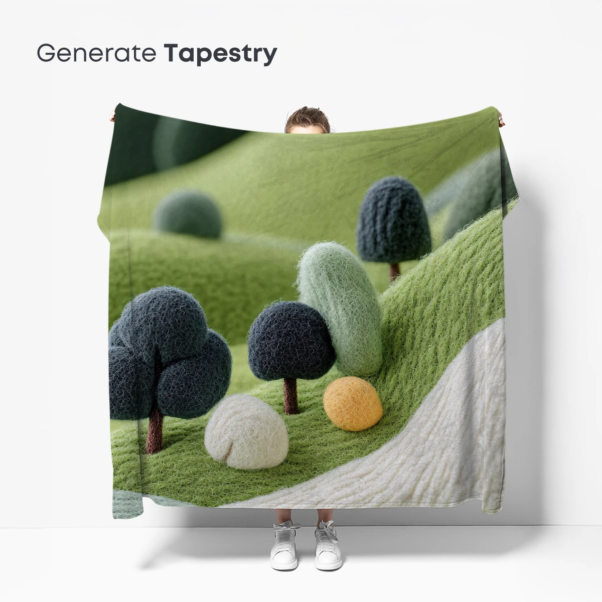 Felted Forest Whimsy: Textured Green Landscapes - Image 5