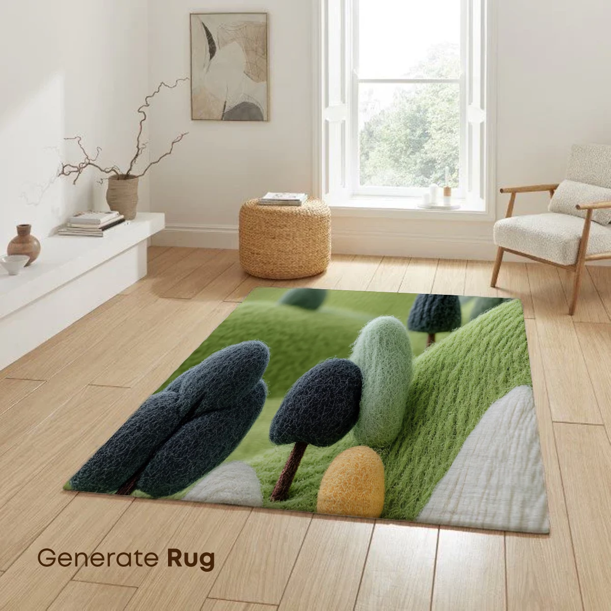 Felted Forest Whimsy: Textured Green Landscapes - Image 6