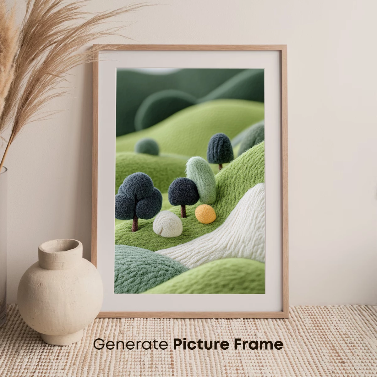 Felted Forest Whimsy: Textured Green Landscapes - Image 7