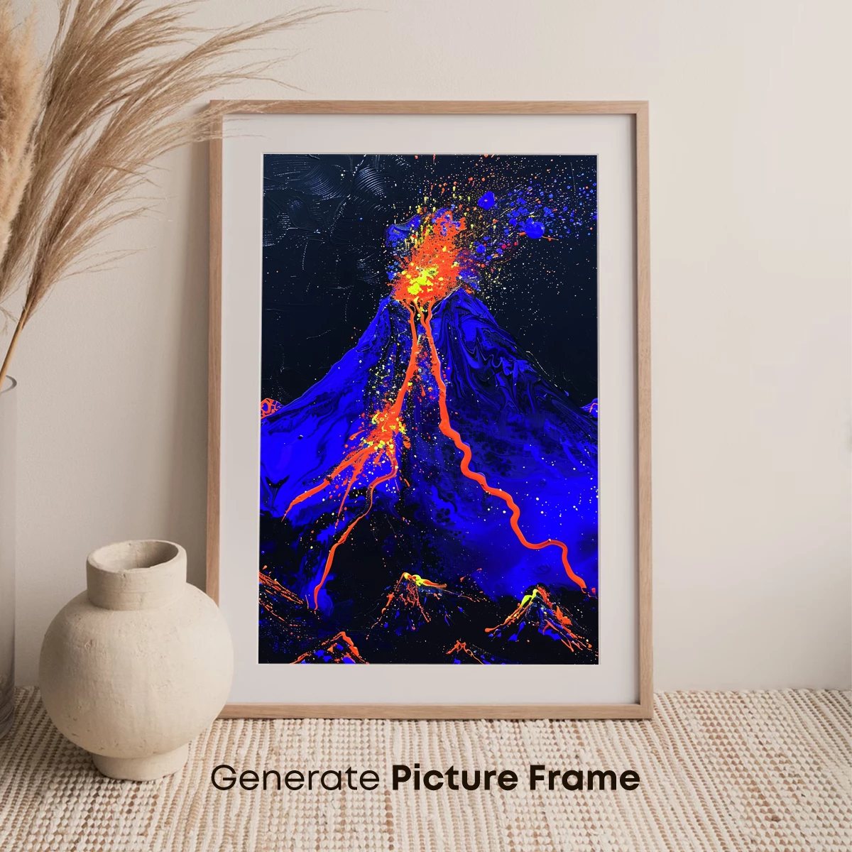 Erupting Cosmic Volcano: Abstract Fusion Art - Image 7