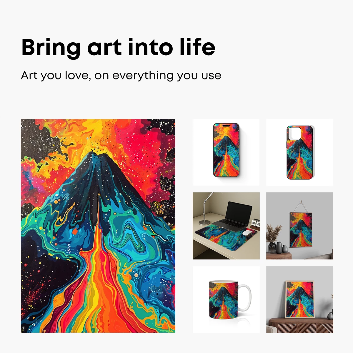 Cosmic Volcano Eruption: A Fusion of Fire and Stars - Image 2