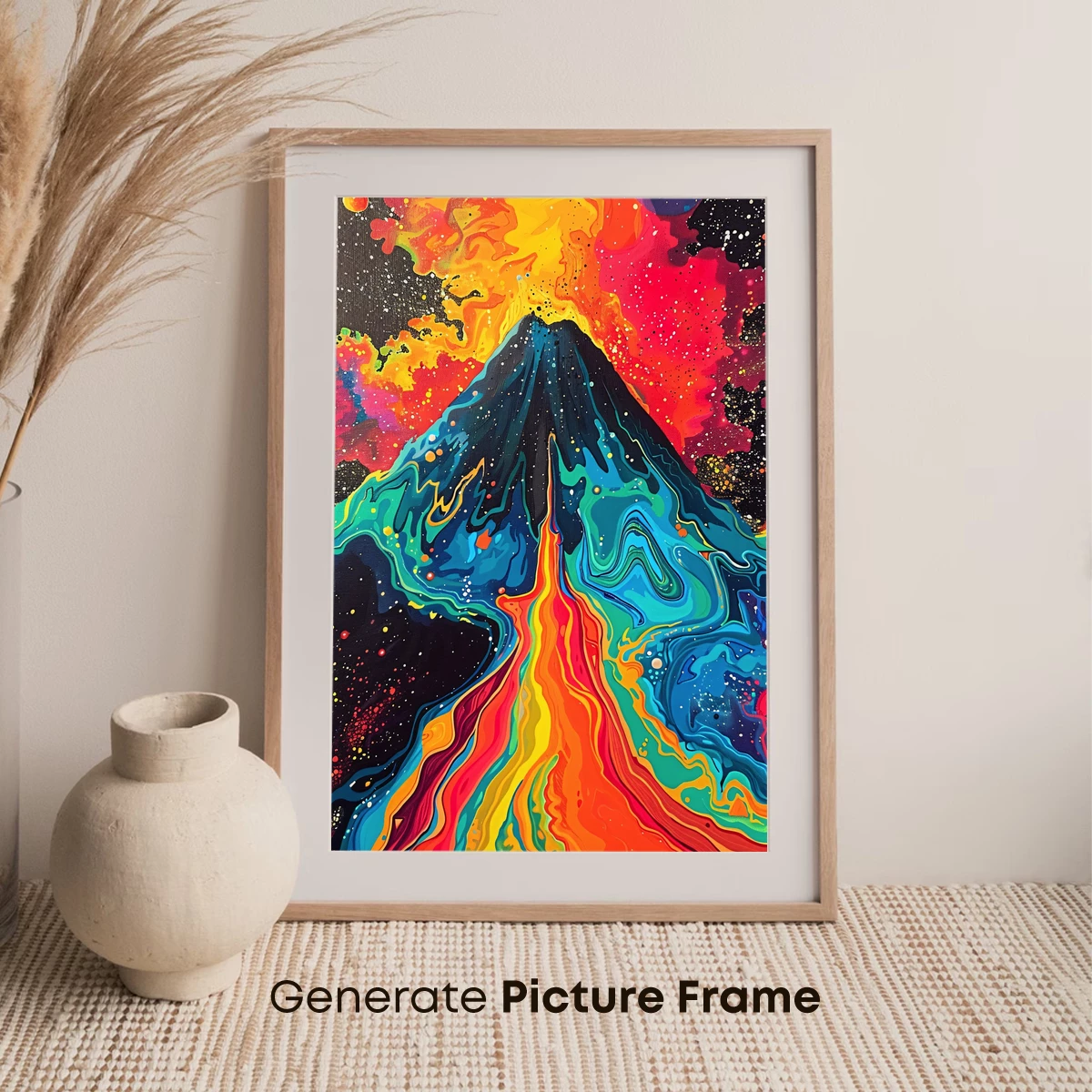 Cosmic Volcano Eruption: A Fusion of Fire and Stars - Image 7