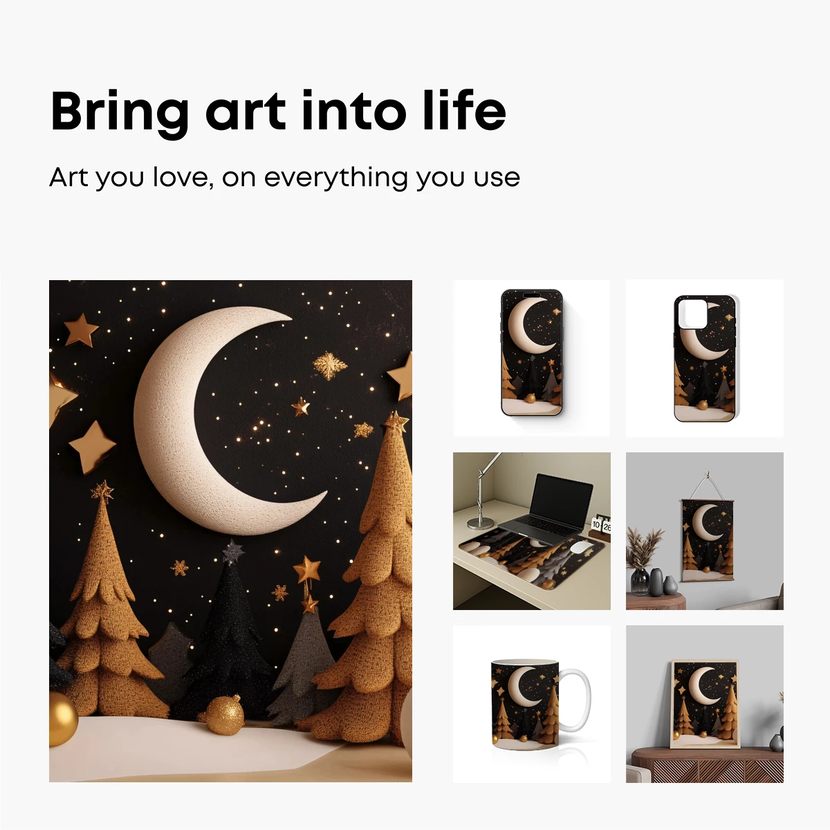 Enchanted Moonlit Forest: A Winter Wonderland - Image 2