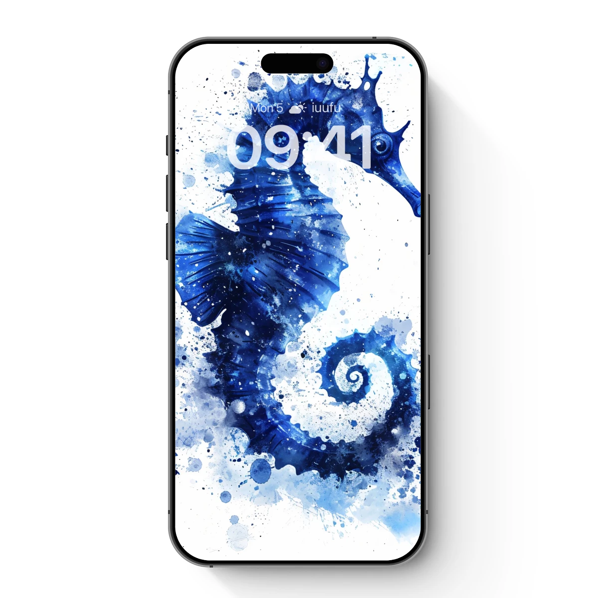 Blue Watercolor Seahorse: Oceanic Artistry