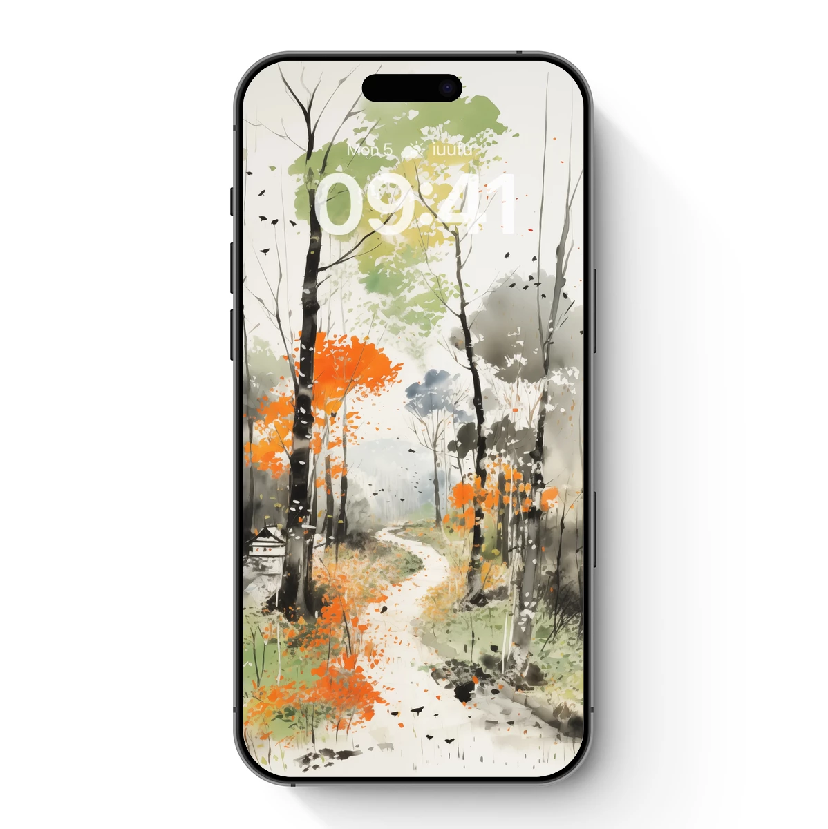 Autumnal Forest Path: Watercolor Whispers