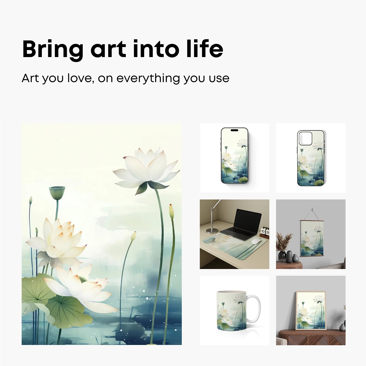 Ethereal Lotus Serenity: Watercolor Harmony - Image 2