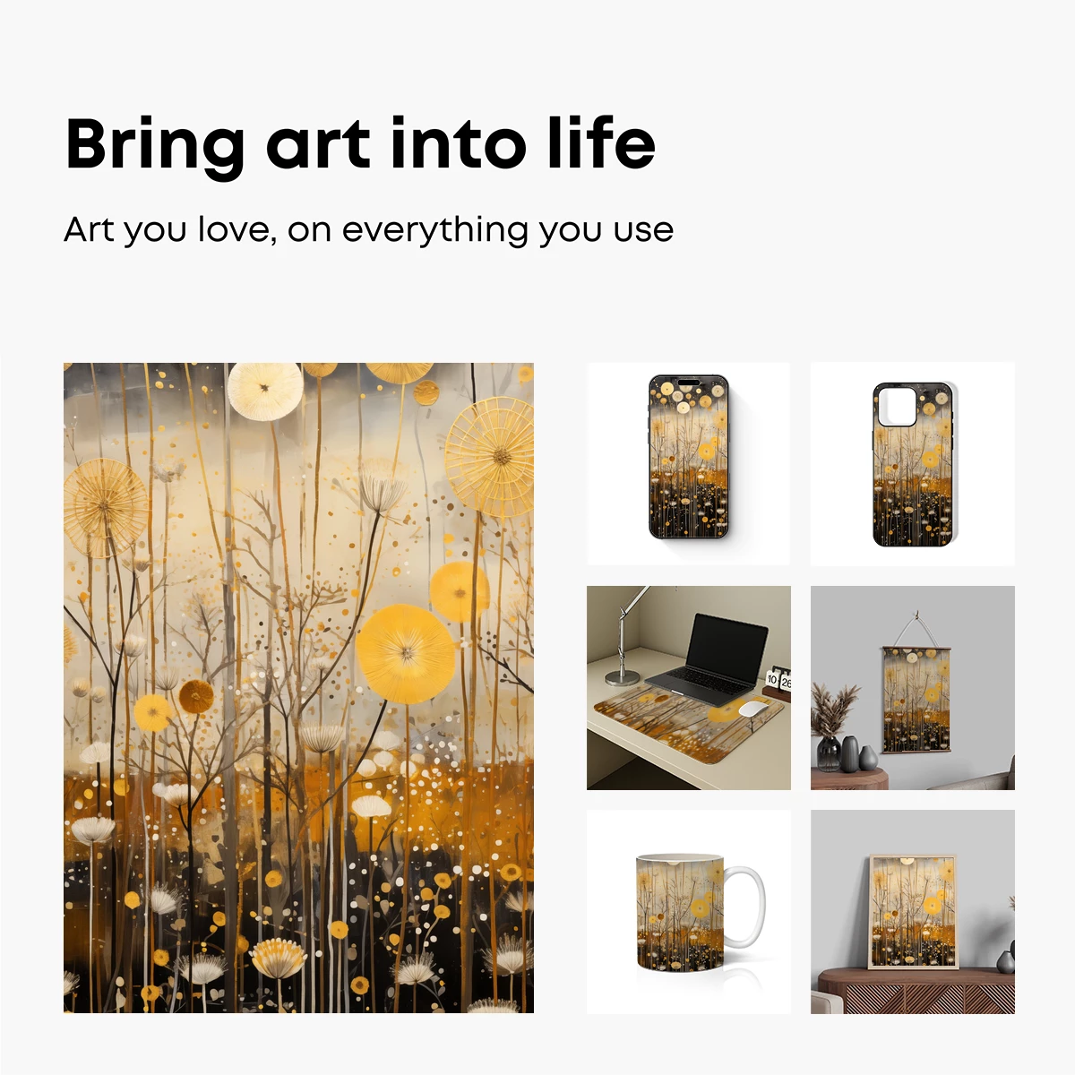 Golden Dandelion Dreamscape - Image 2