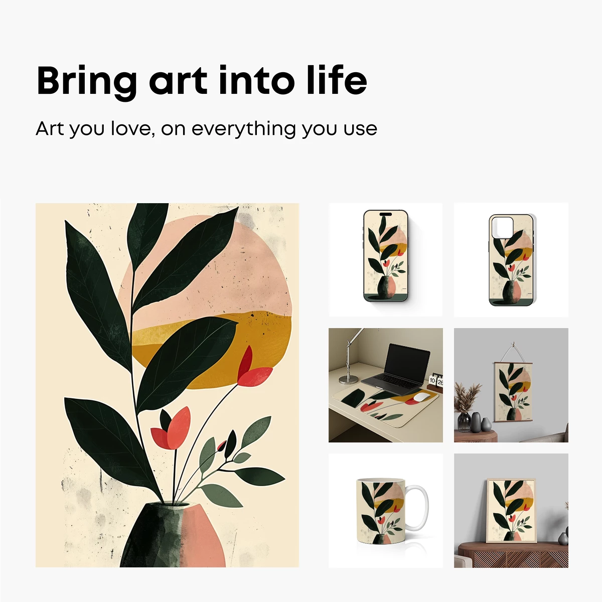 Abstract Vase Elegance: Modern Floral Artistry - Image 2