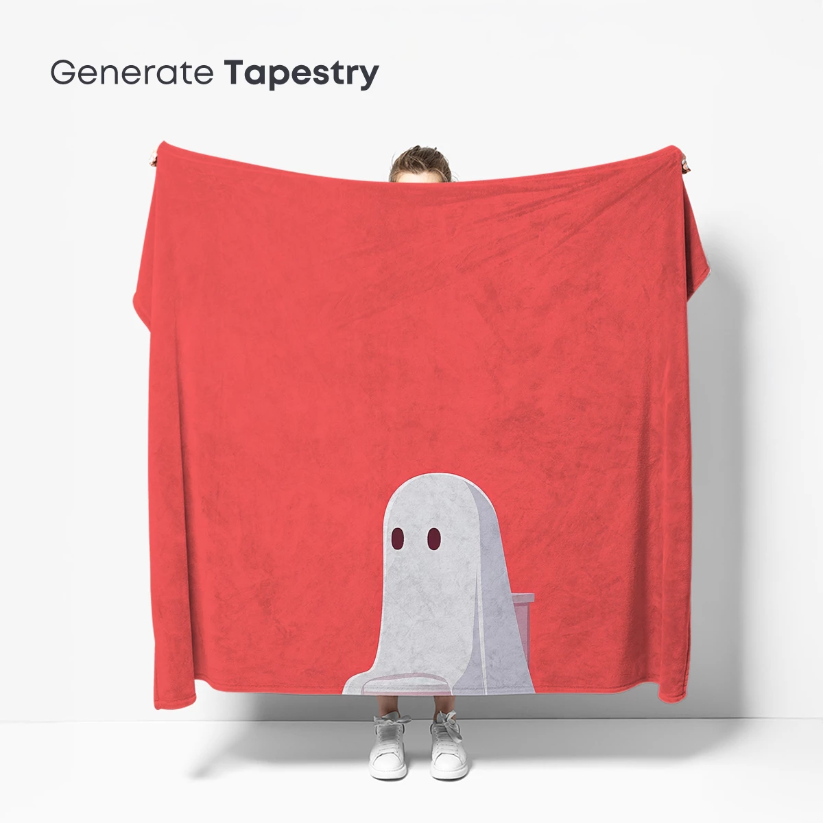 Ghostly Chair: Minimalist Mystery in Coral Hue - Image 5