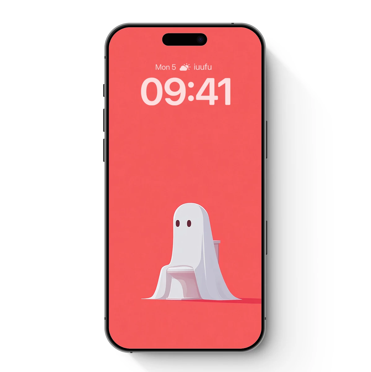 Ghostly Chair: Minimalist Mystery in Coral Hue