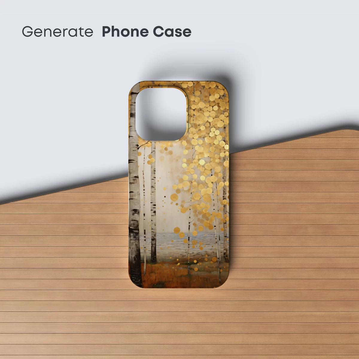 Golden Birch Whispers: Abstract Forest Glow - Image 3