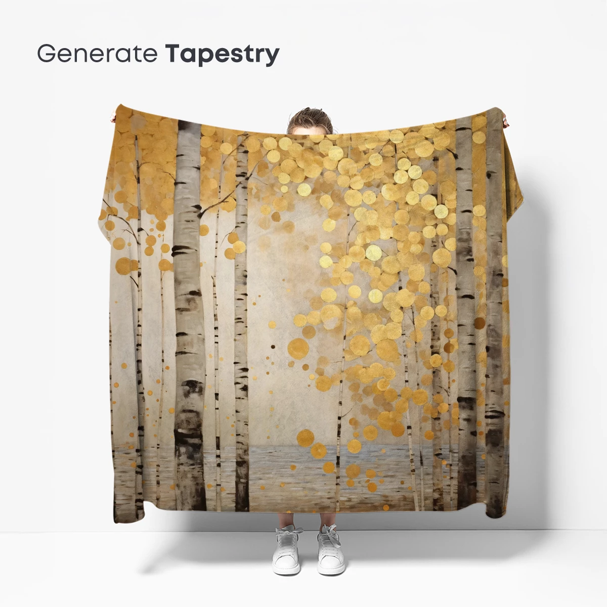 Golden Birch Whispers: Abstract Forest Glow - Image 5