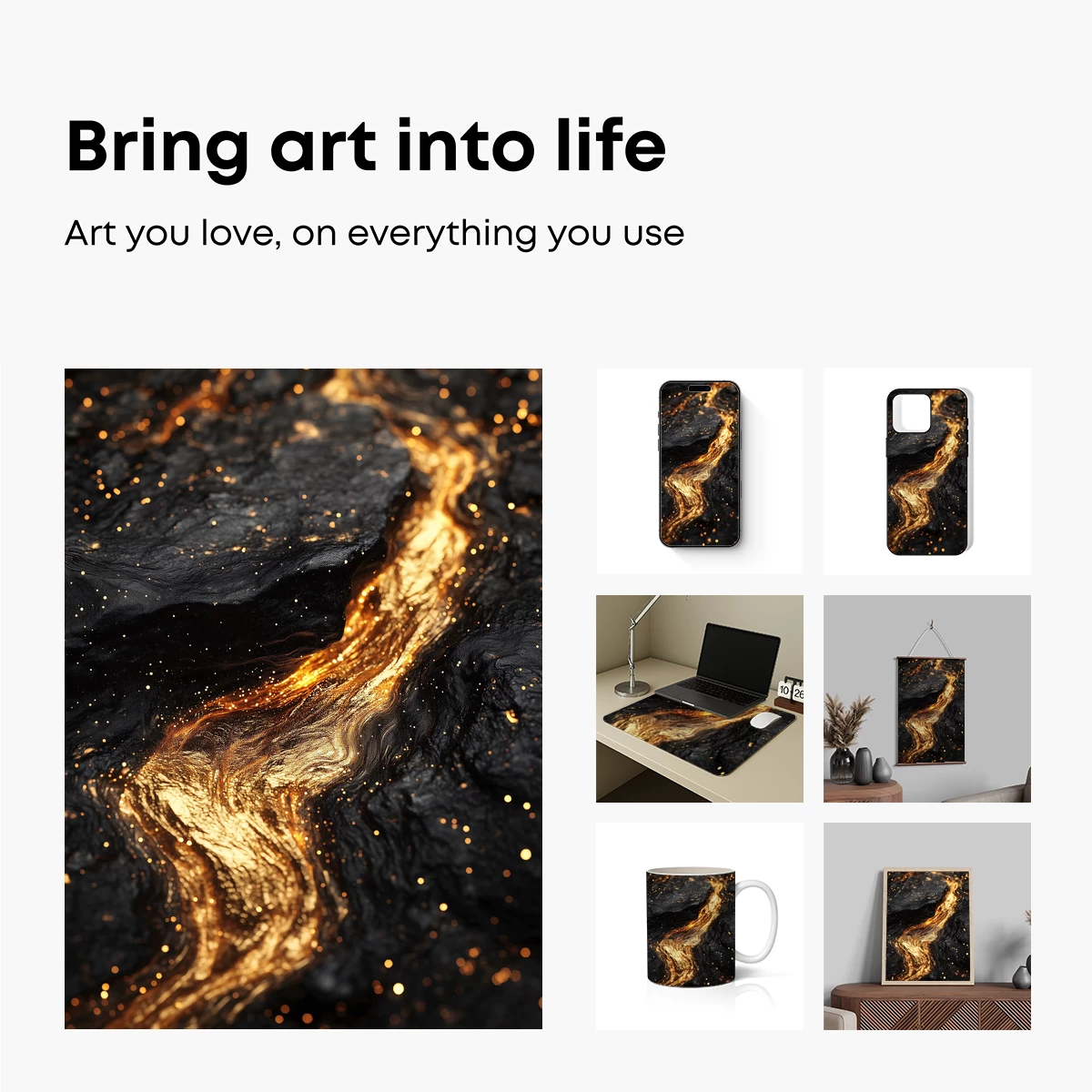 Golden Lava Flow: Elegance in Molten Artistry Golden Lava Flow: Elegance in Molten Artistry