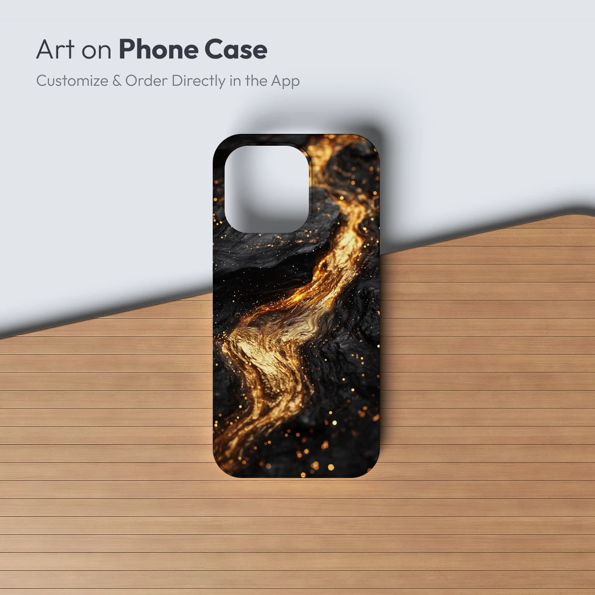 Golden Lava Flow: Elegance in Molten Artistry - Image 2