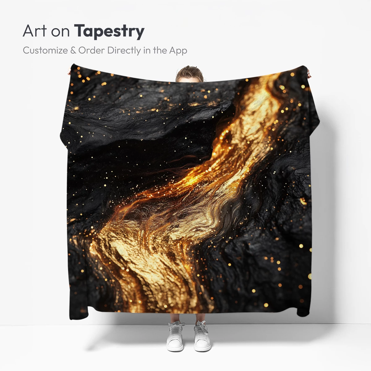 Golden Lava Flow: Elegance in Molten Artistry - Image 4