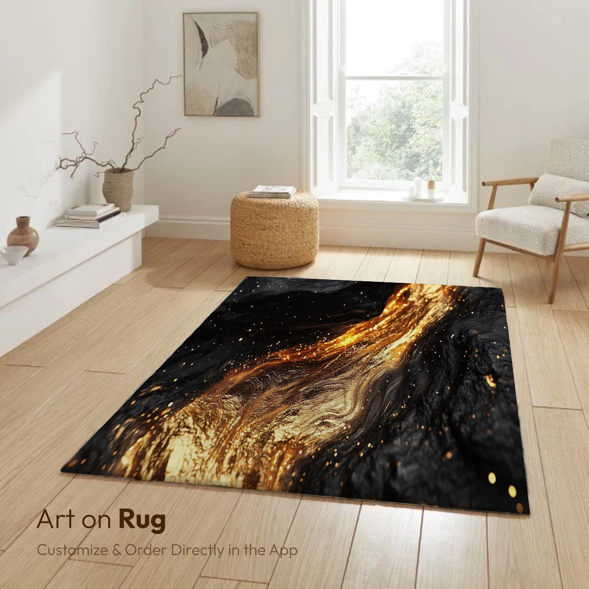 Golden Lava Flow: Elegance in Molten Artistry - Image 5