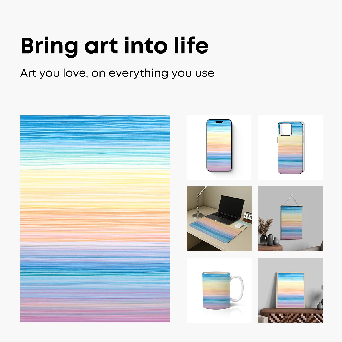 Horizon Hues: Abstract Stripes in Pastel Symphony - Image 2