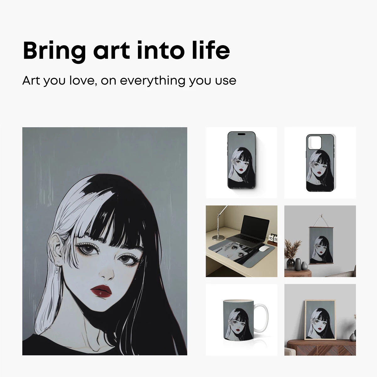 Monochrome Muse: Bold Contrast in Anime Artistry - Image 2