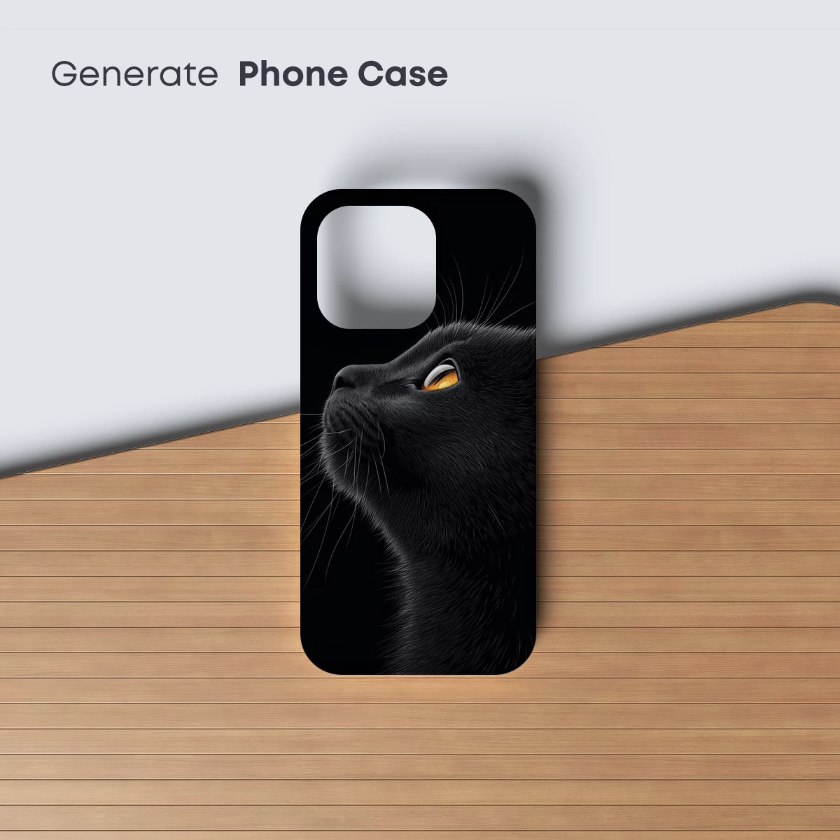 Ethereal Black Cat: Golden Gaze in Darkness - Image 3