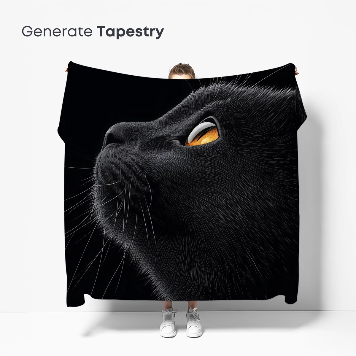 Ethereal Black Cat: Golden Gaze in Darkness - Image 5