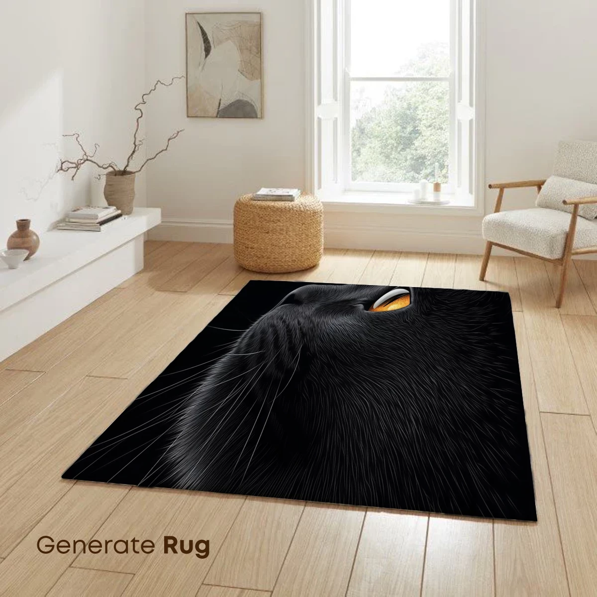 Ethereal Black Cat: Golden Gaze in Darkness - Image 6