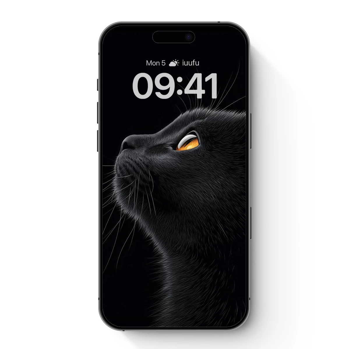 Ethereal Black Cat: Golden Gaze in Darkness