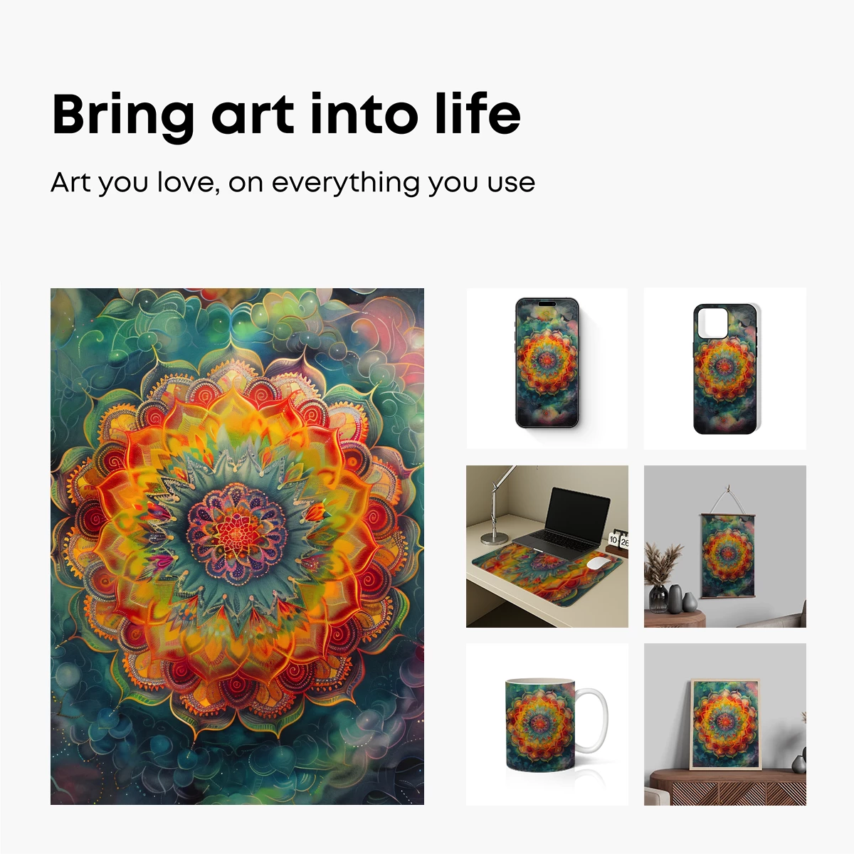 Mandala Symphony: Cosmic Bloom in Vibrant Harmony - Image 2