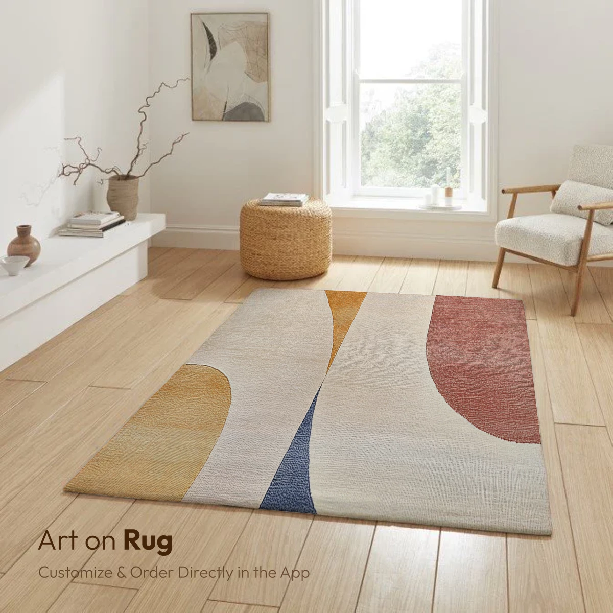 Abstract Canvas: Curved Elegance in Soft Tones - Image 6