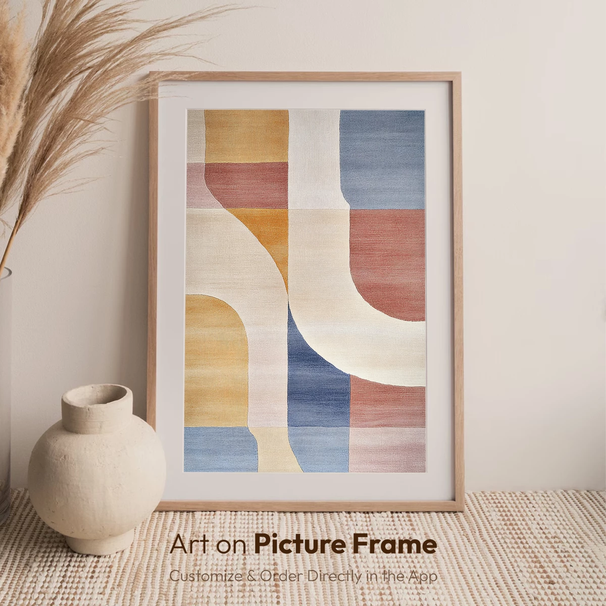 Abstract Canvas: Curved Elegance in Soft Tones - Image 7