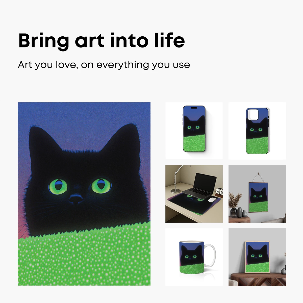 Glowing Cat Eyes in Midnight Blue - Image 2