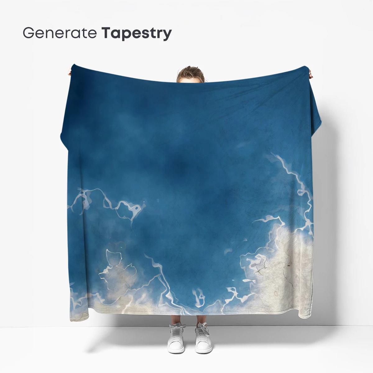 Ethereal Cloudscape: Blue and Beige Harmony - Image 5