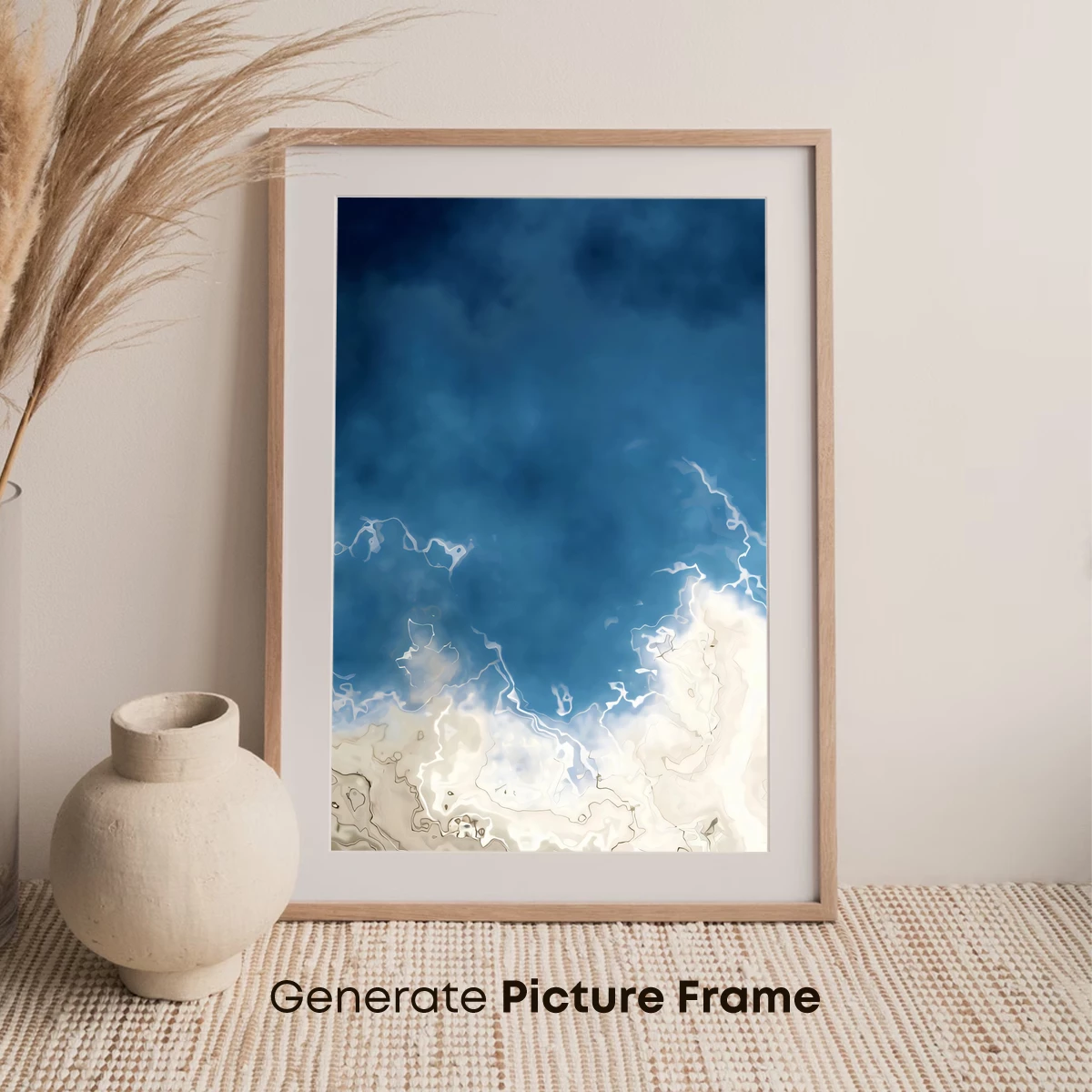 Ethereal Cloudscape: Blue and Beige Harmony - Image 7