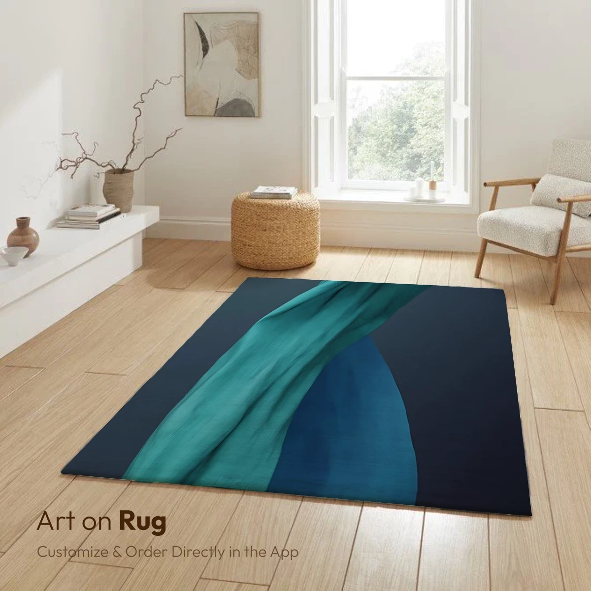 Ethereal Fabric Dance: Aqua and Blue Sculpture - Image 5