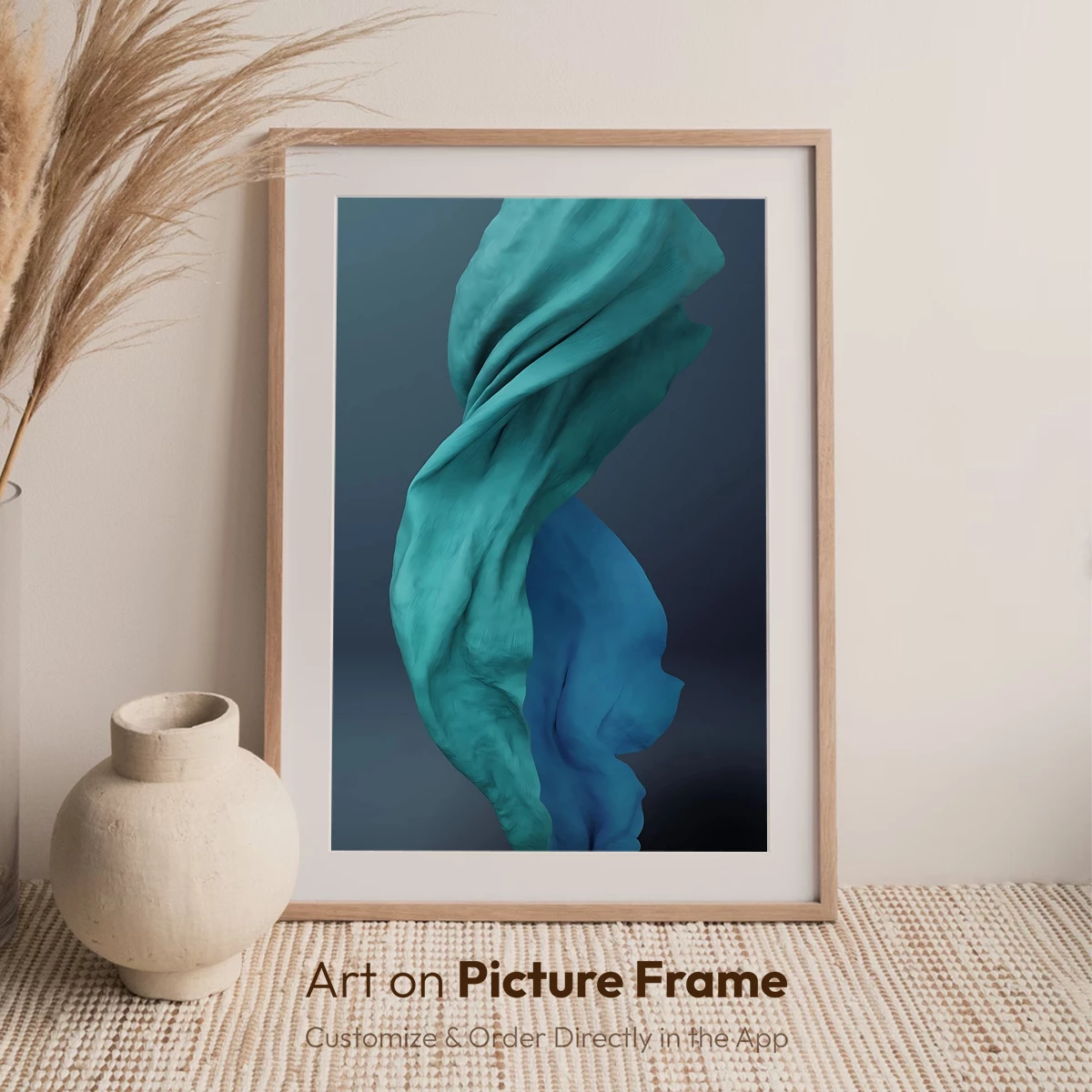 Ethereal Fabric Dance: Aqua and Blue Sculpture - Image 6