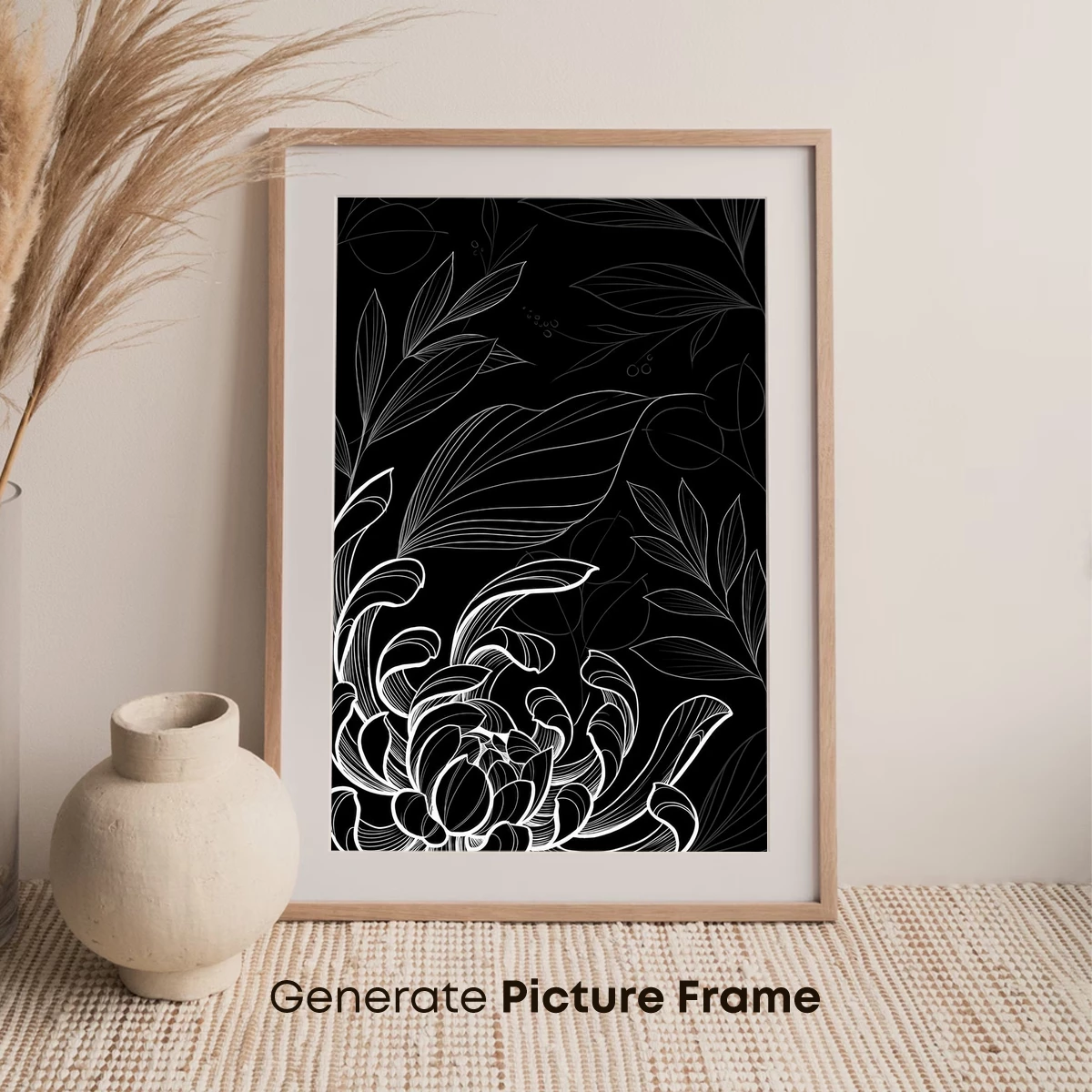Elegant Monochrome Floral Symphony - Image 7