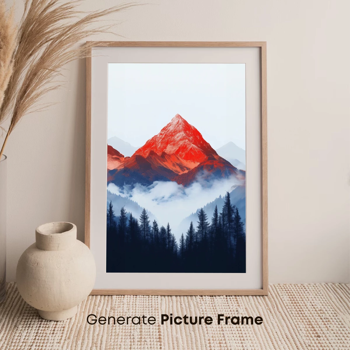Fiery Peaks: Dawn Over Misty Mountains - Image 7