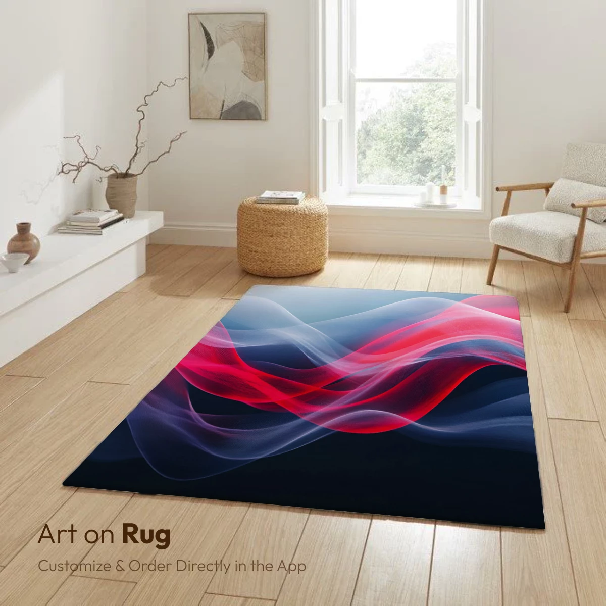 Ethereal Flow: Red and Blue Abstract Waves - Image 6