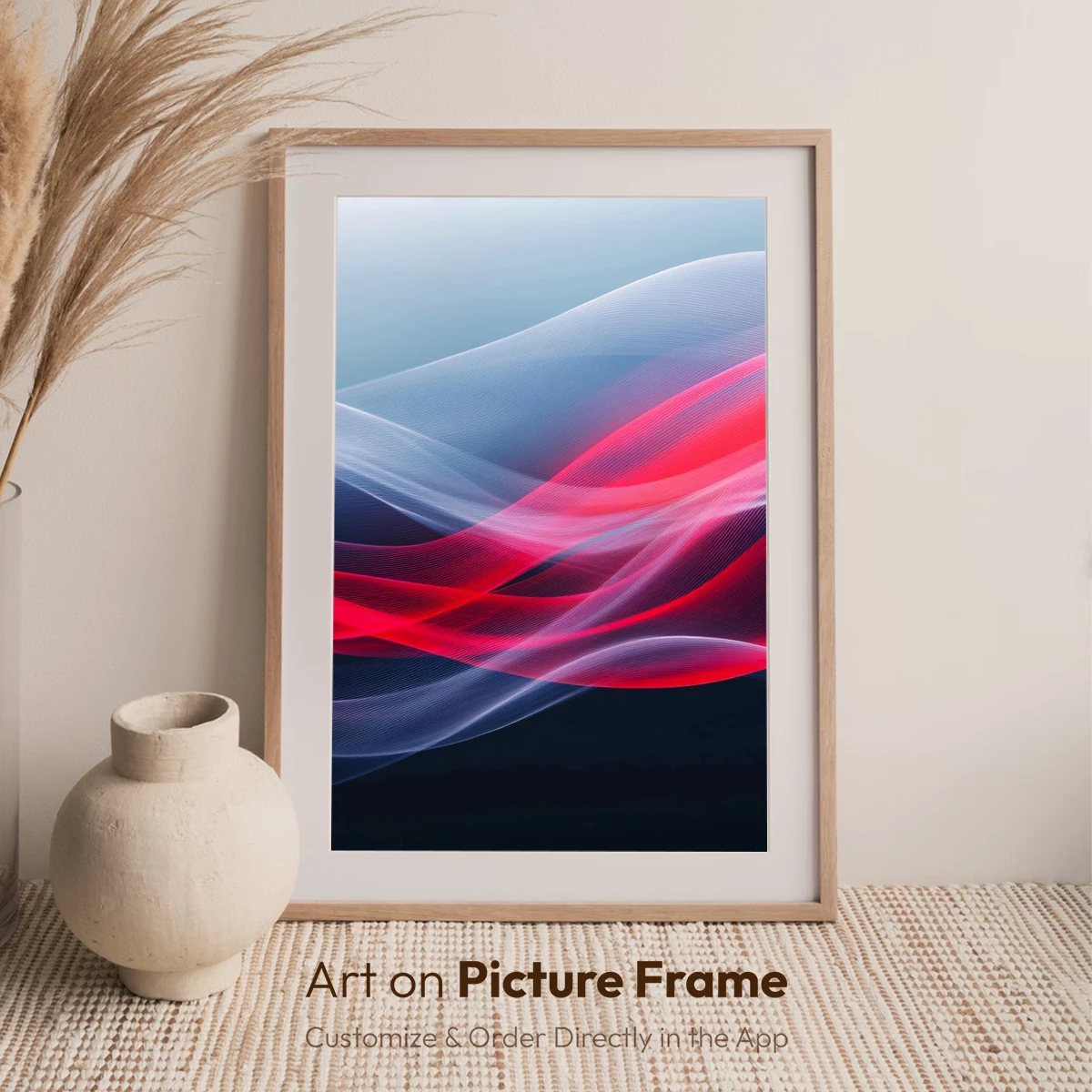 Ethereal Flow: Red and Blue Abstract Waves - Image 7