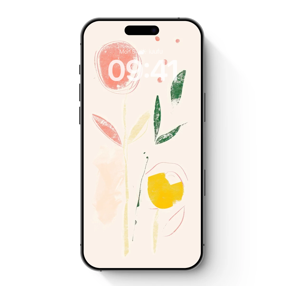 Abstract Floral Harmony: Pastel Blooms and Leaves